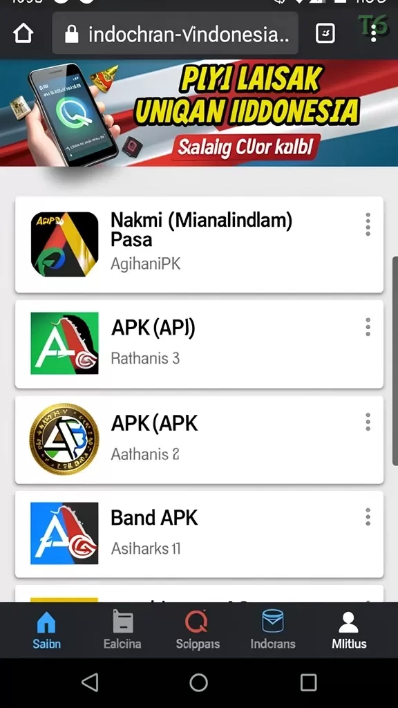 Cuplikan layar TOP1TOTO — menu navigasi